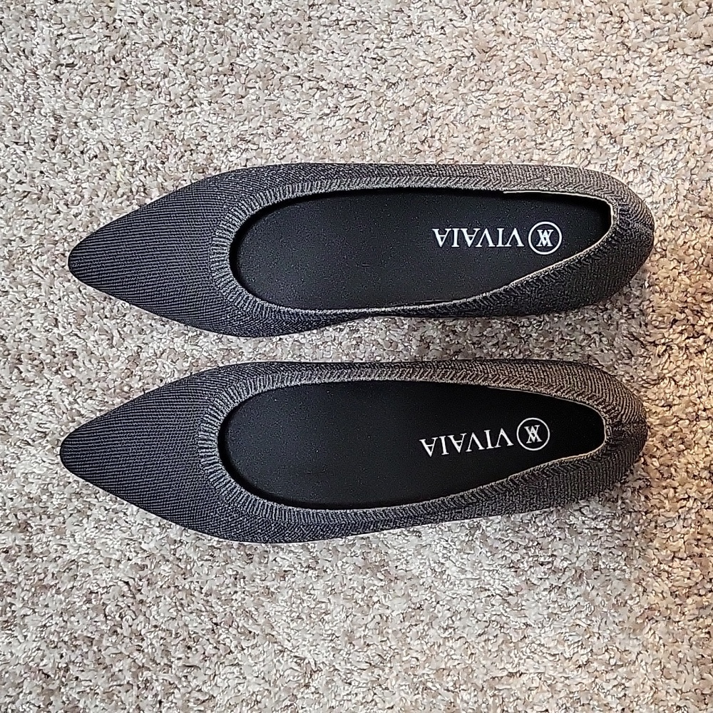 VIVAIA Pointed Toe Ballet Flats 9 Starry Grey NWOT